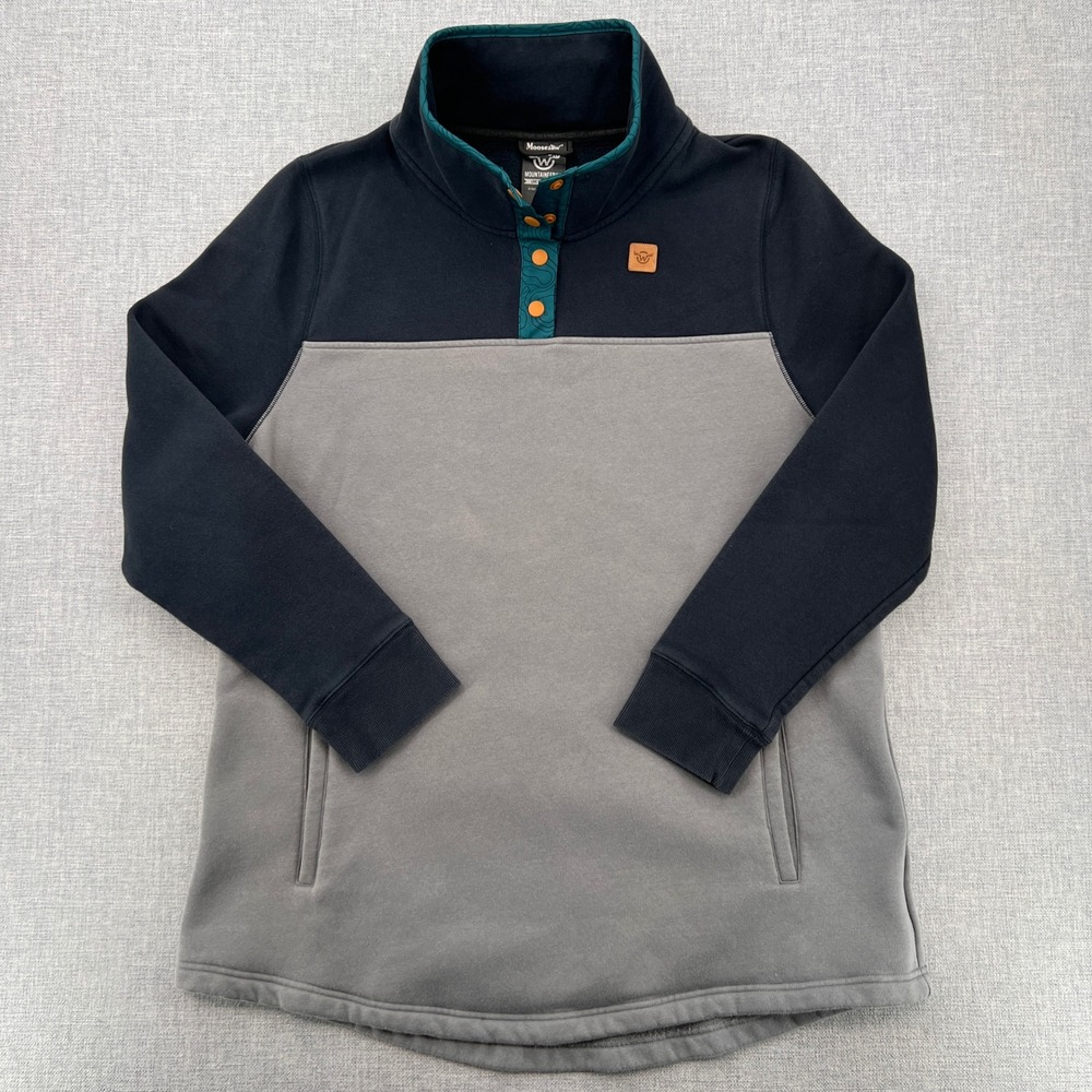 Moosejaw‎ Mountaineering Snap Pullover Sweatshirt Men XXL Navy Gray Gorpcore